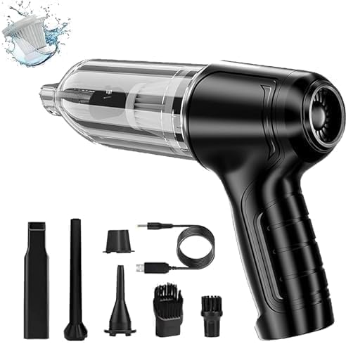 Vac V2, 2024 NEW - Portable Air Blower/Car Vaccum, Wireless Handheld Car Mini Vacuum Cleaner, Rechargeable High Power Cordless Vacuum Cleaner for Home (Black)