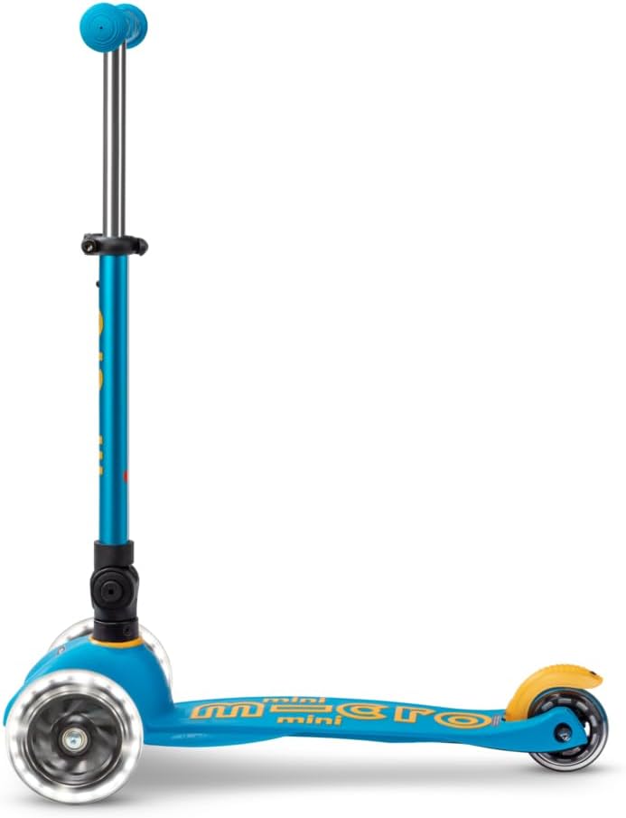 Micro Kickboard - Mini Deluxe Foldable LED Scooter, 3-Wheeled, Lean-to-Steer, Swiss-Designed Micro Scooter with LED Light-Up Wheels, for Kids Ages 2-5