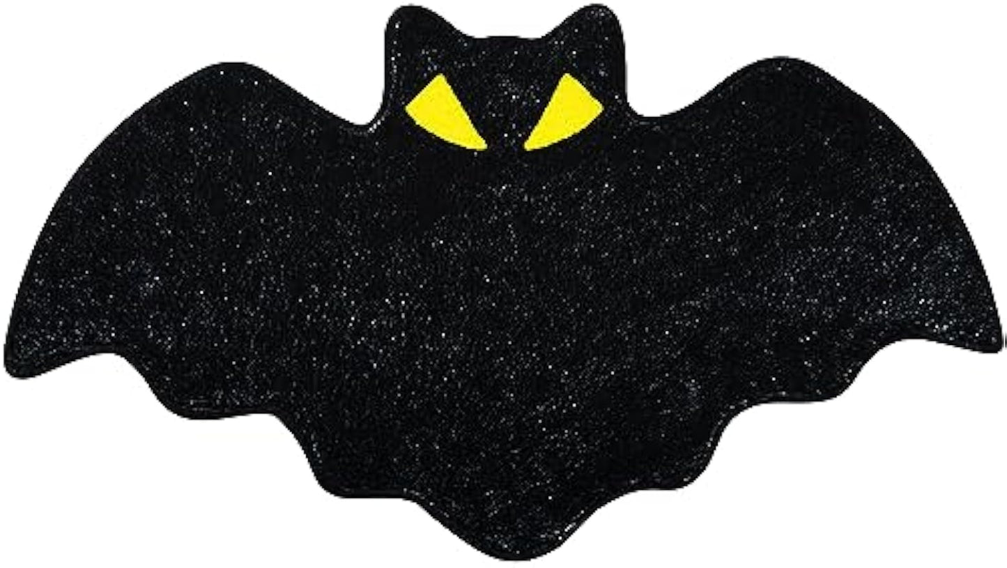 Halloween Bath Mat Irregular Shaped Bat Bathroom Rug for Kids Non-Slip Absorbent Washable Bedside Rug Bedroom Decor Entrance Door Mat for Shower Room and Bathtub Large