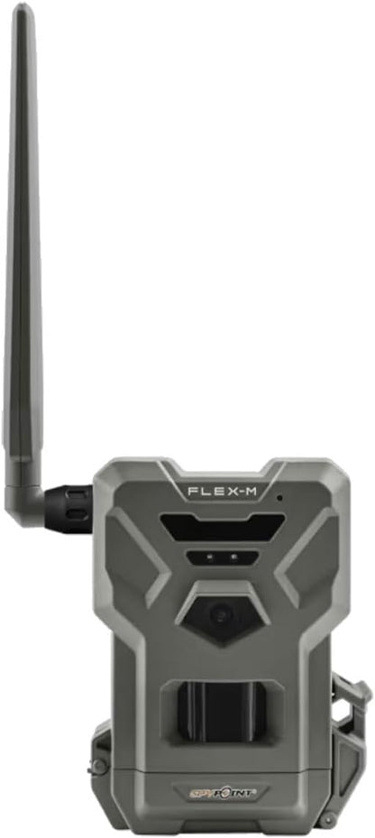 SPYPOINT FLEX-M Twin Pack Cellular Trail Cameras - Best Value in Hunting Accessories, No WiFi Needed, GPS, Night Vision, Dual-Sim LTE, IP65 Water-Resistant, 28MP Photos, 720p Videos + Sound (2)