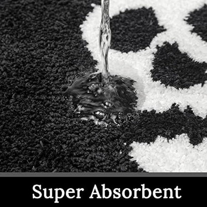 Black Bathroom Rug Fun Skull Halloween Bath Mat Nightmare Before Christmas Decor Microfiber Black White Bathroom Rugs for Tub Shower 20"x 32"