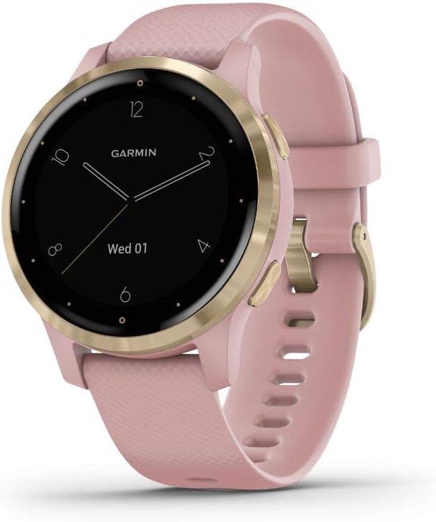 Garmin Vivoactive 4, GPS Smartwatch, Features Music, Body Energy Monitoring, Animated Workouts, Pulse Ox Sensors and More, Black