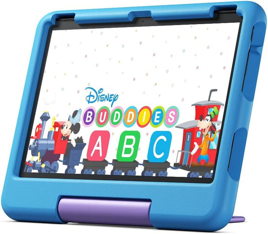 Fire 10 Kids tablet- 2023, ages 3-7 | Bright 10.1" HD screen with ad-free content and parental controls included, 13-hr battery, 32 GB, Blue