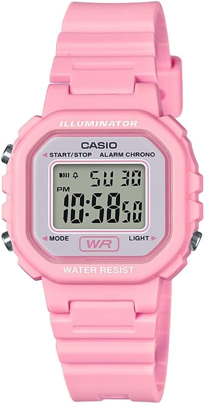 Casio LA20WH Series | Women's Digital Watch | Water Resistant | LED Light | Auto Calendar | Date Display | 1/100 SEC Stopwatch | Regular Time Keeping (HR, Min, SEC, PM, Date, Day) | 5 Yr Batt