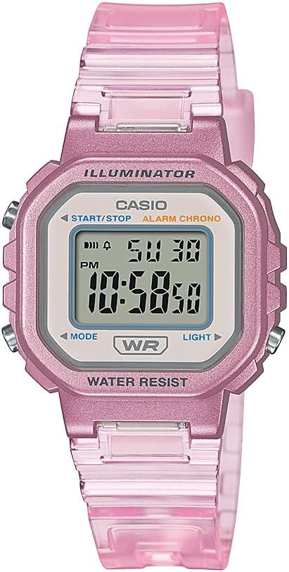 Casio LA20WH Series | Women's Digital Watch | Water Resistant | LED Light | Auto Calendar | Date Display | 1/100 SEC Stopwatch | Regular Time Keeping (HR, Min, SEC, PM, Date, Day) | 5 Yr Batt