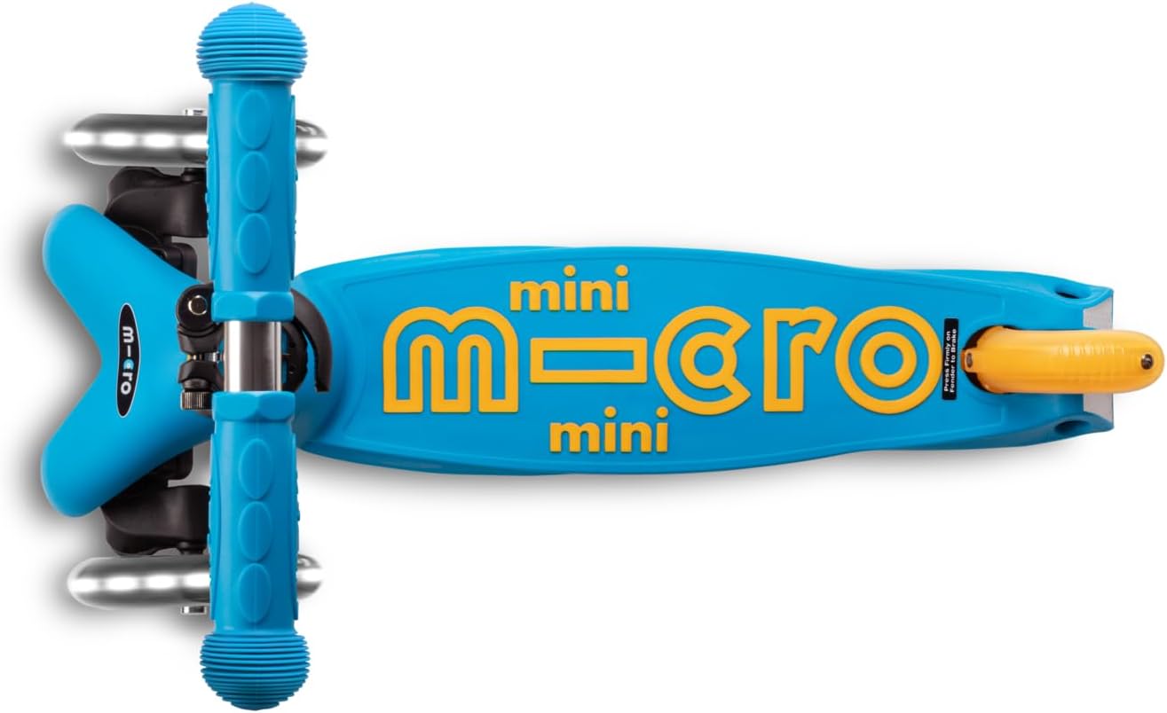 Micro Kickboard - Mini Deluxe Foldable LED Scooter, 3-Wheeled, Lean-to-Steer, Swiss-Designed Micro Scooter with LED Light-Up Wheels, for Kids Ages 2-5