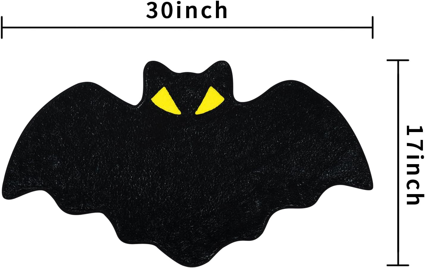 Halloween Bath Mat Irregular Shaped Bat Bathroom Rug for Kids Non-Slip Absorbent Washable Bedside Rug Bedroom Decor Entrance Door Mat for Shower Room and Bathtub Large