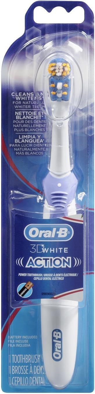 Oral-B 3D White Battery Powered Electric Toothbrush, 1 Count (Colors and Packaging May Vary)