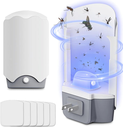 2 Packs Flying Insect Trap, 2 DEVICES+6 REFILLS Fly Traps Indoor for Home Indoor Plug-in Fly Trap Captures Houseflies, Fruit Flies,Moths,Gnats