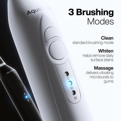 Aquasonic Duo - Dual Handle Ultra Whitening 40,000 VPM Wireless Charging Electric ToothBrushes - 3 Modes with Smart Timers - 10 Dupont Brush Heads & 2 Travel Cases Included