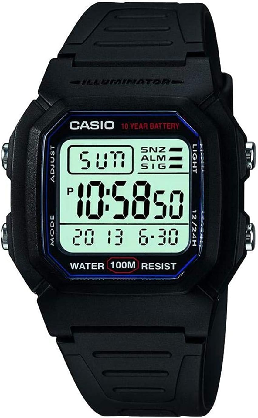 Casio W800HG Series | Men’s Digital Watch | 100 Meter Water Resistance | Multi Function Alarm | 100 SEC Stopwatch | Auto Calendar | Countdown Timer | LED Light | Dual Time| 10 Year Battery