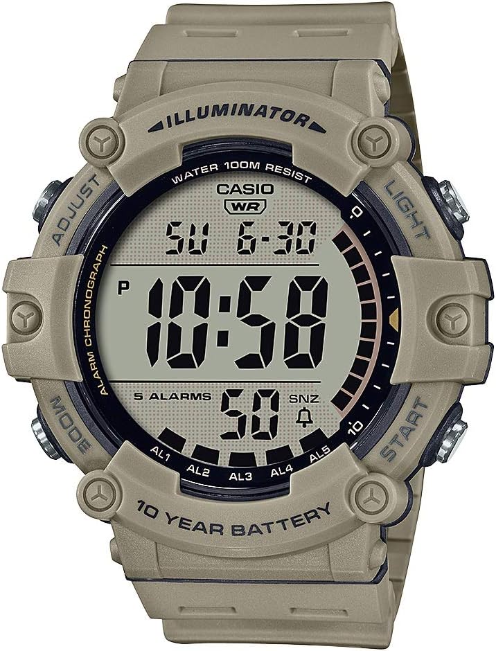 Casio Illuminator AE1500WH Series | 10-Year Battery | LED Backlight | 5-Alarms | 1/100 Sec Stopwatch | Men's Digital Watch