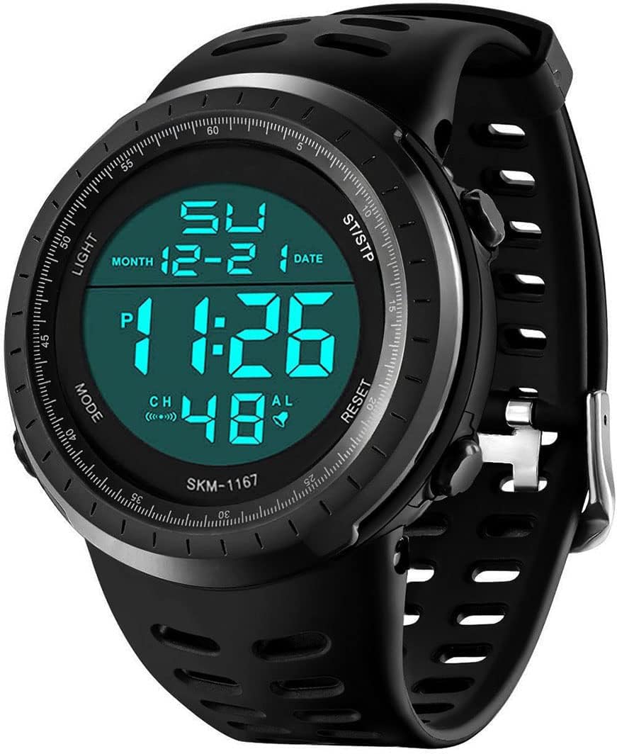 Men's Digital Watch, Sports Waterproof Military Watches for Men LED Casual Stopwatch Alarm Tactical Army Watch