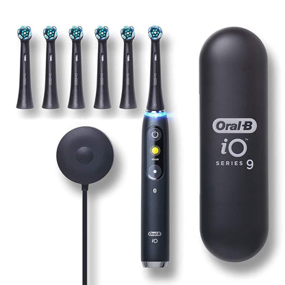 Oral-B iO Series 9 Electric Toothbrush with 3 Replacement Brush Heads, Black Onyx