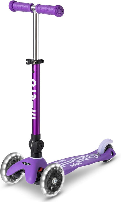 Micro Kickboard - Mini Deluxe Foldable LED Scooter, 3-Wheeled, Lean-to-Steer, Swiss-Designed Micro Scooter with LED Light-Up Wheels, for Kids Ages 2-5