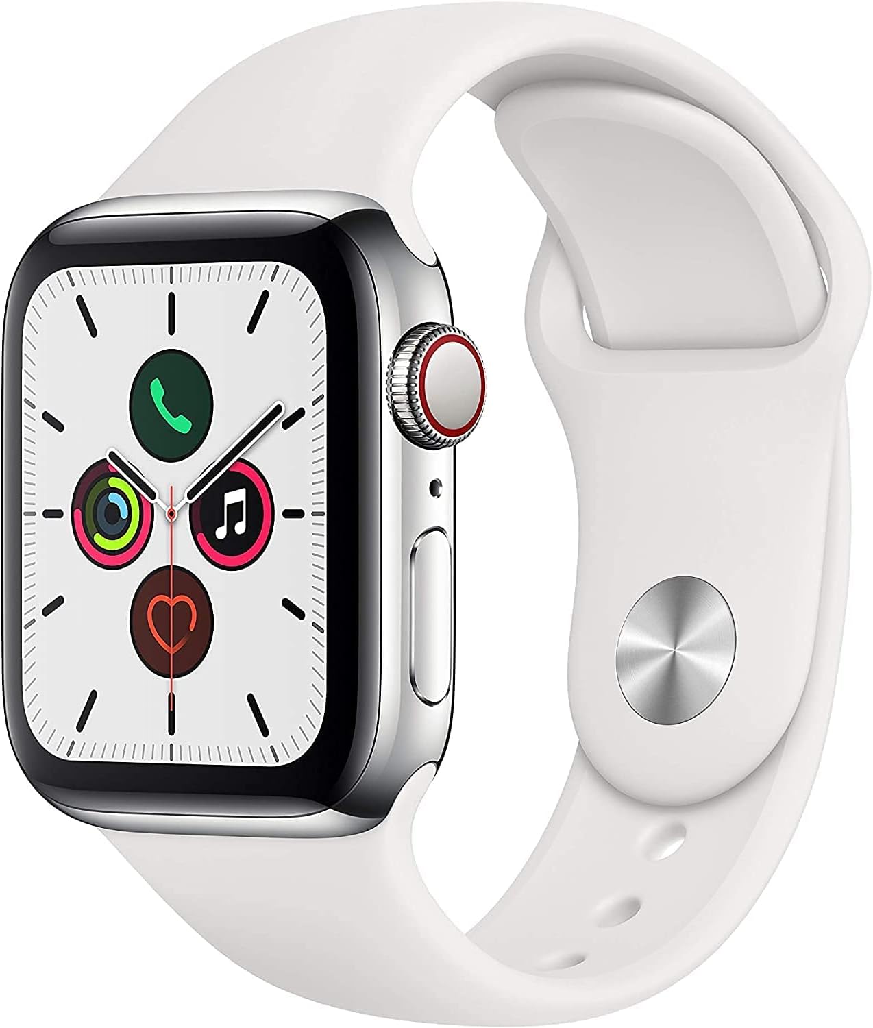 Apple Watch Series 5 (GPS, 44MM) - Space Gray Aluminum Case with Black Sport Band (Renewed)