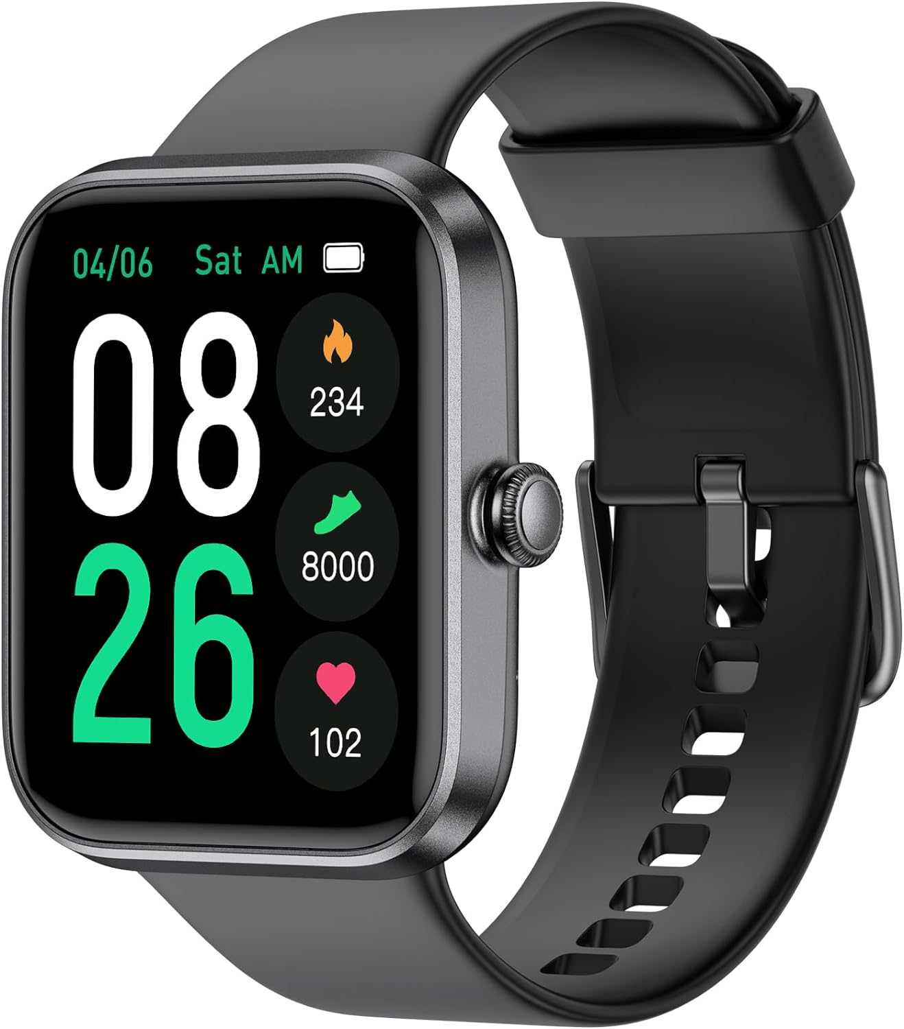 EURANS Smart Watch 45mm, AMOLED Fitness Watch with Heart Rate/Sleep Monitor Steps Calories Counter, IP68 Waterproof Activity Tracker Compatible with Android iOS