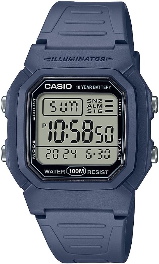 Casio W800HG Series | Men’s Digital Watch | 100 Meter Water Resistance | Multi Function Alarm | 100 SEC Stopwatch | Auto Calendar | Countdown Timer | LED Light | Dual Time| 10 Year Battery