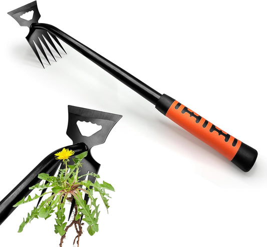 Multi-functional Garden Tool - Robust Weed Puller Tool with 5 Teeth, Effective Weed Remover for Garden, Farm Weeding and Planting