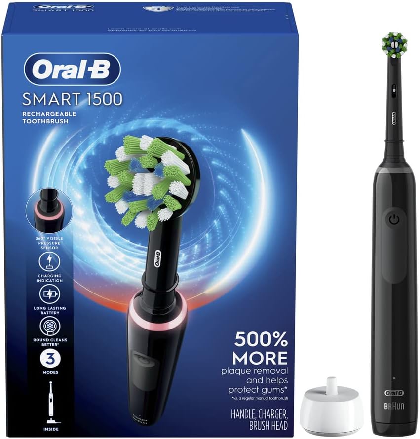 Oral-B Smart 1500 Electric Power Rechargeable Battery Toothbrush, White