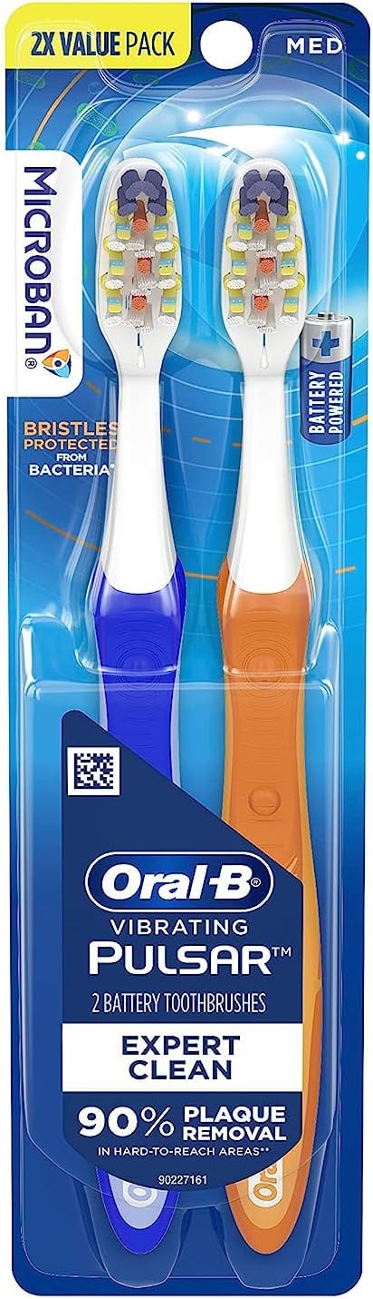 Oral-B Pulsar Expert Clean Battery Toothbrush, Medium, 2 Count