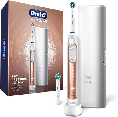 Oral-B Pro Smart Limited Power Rechargeable Electric Toothbrush with (2) Brush Heads and Travel Case, Black