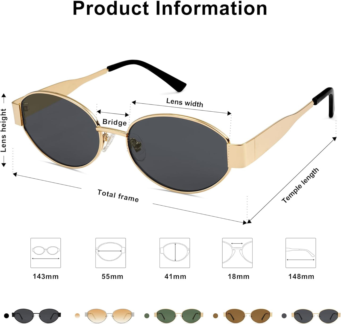 SOJOS Retro Oval Sunglasses for Women Men Trendy Sun Glasses Classic Shades UV400 Protection SJ1217