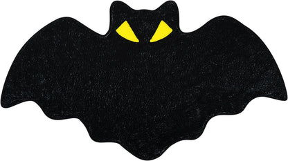 Halloween Bath Mat Irregular Shaped Bat Bathroom Rug for Kids Non-Slip Absorbent Washable Bedside Rug Bedroom Decor Entrance Door Mat for Shower Room and Bathtub Large