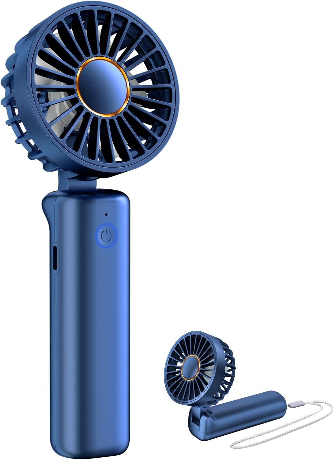 FrSara Portable Handheld Fan, Mini Desk Fan, Multi-Function Fan, 2000mAh Ultra-Long Battery Life, Ultra-Quiet, 3-Speed Adjustment(Blue)