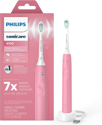 Philips Sonicare 4100 Power Toothbrush, Rechargeable Electric Toothbrush with Pressure Sensor, Black