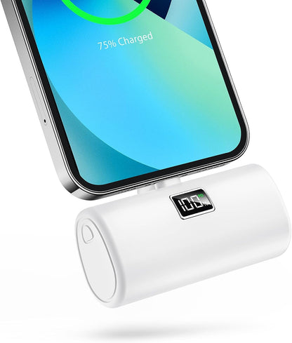 Portable Charger for iPhone, [6000mAh] Small Power Bank with LCD Display, 20W Fast Charging Mini Portable Phone Charger Battery Bank for iPhone 14/14 Pro Max/13/12/XR/8/7/6 - White