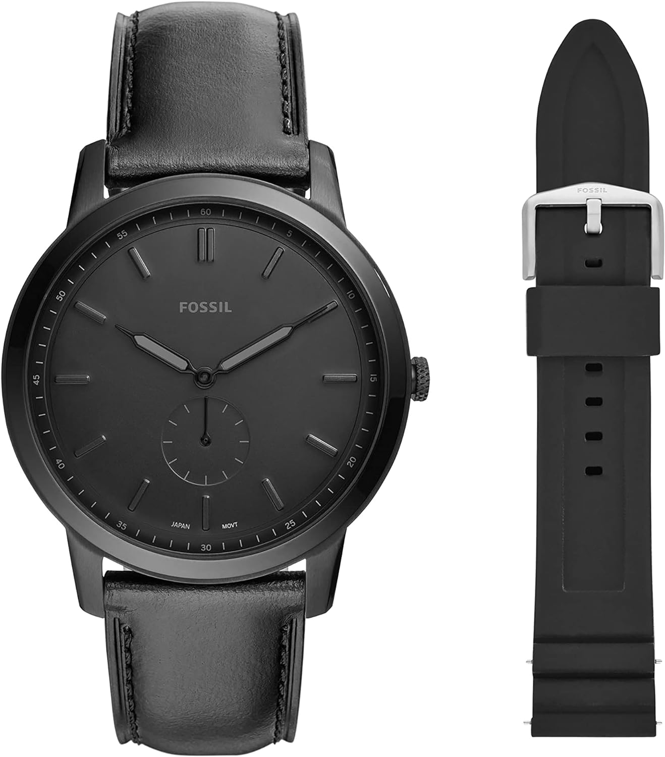 Minimalist Men's Watch with Leather or Stainless Steel Band, Chronograph or Analog Watch Display with Slim Case Design