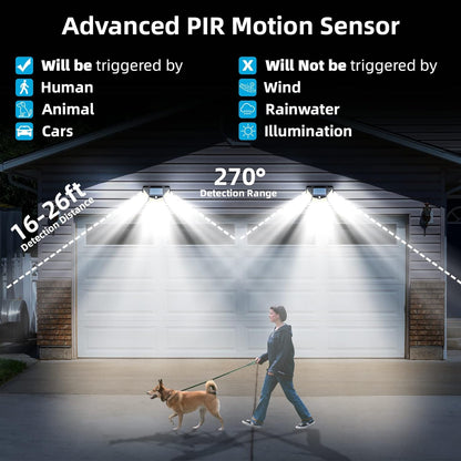 Solar Outdoor Lights, Wireless Motion Sensor Outdoor Lights, IP65 Solar Lights Outdoor Waterproof with 270° Wide Angle & 3 Modes for Front Door, Yard, Garage, Deck (118 LEDs/4 Packs)