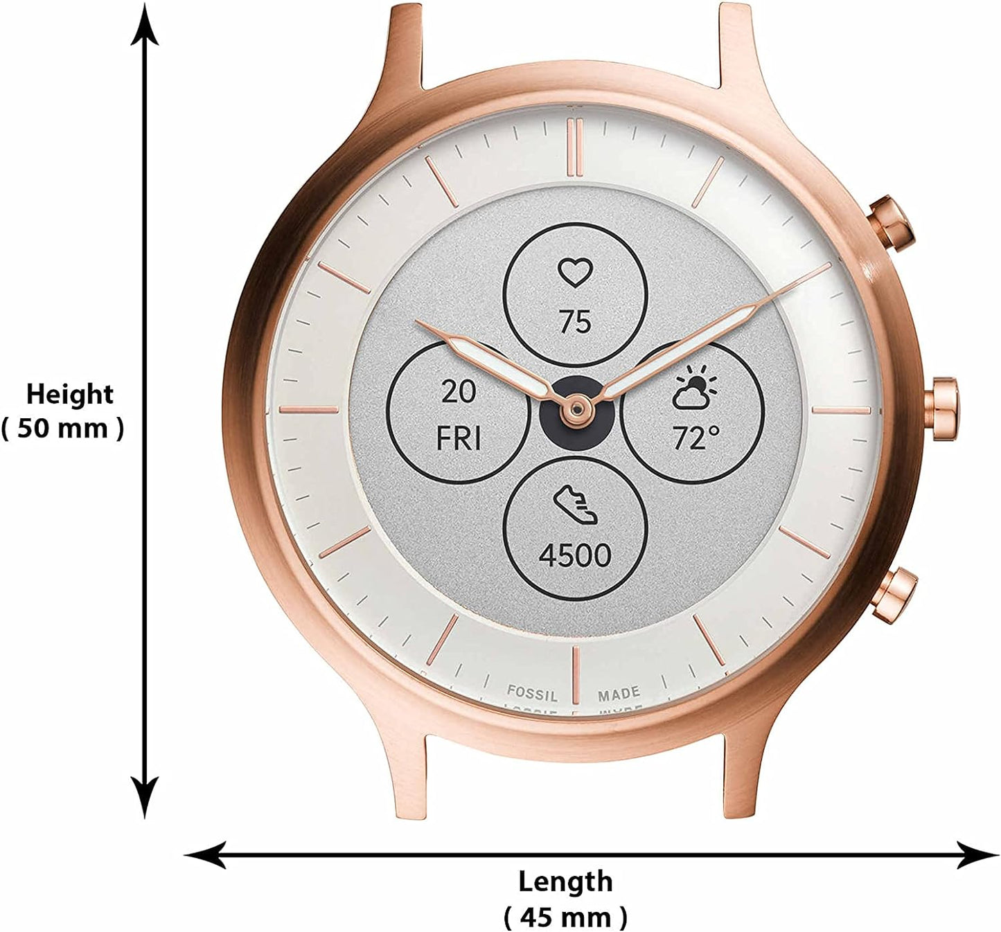 Fossil Women's Charter Hybrid Smartwatch HR with Always-On Readout Display, Heart Rate, Activity Tracking, Smartphone Notifications, Message Previews