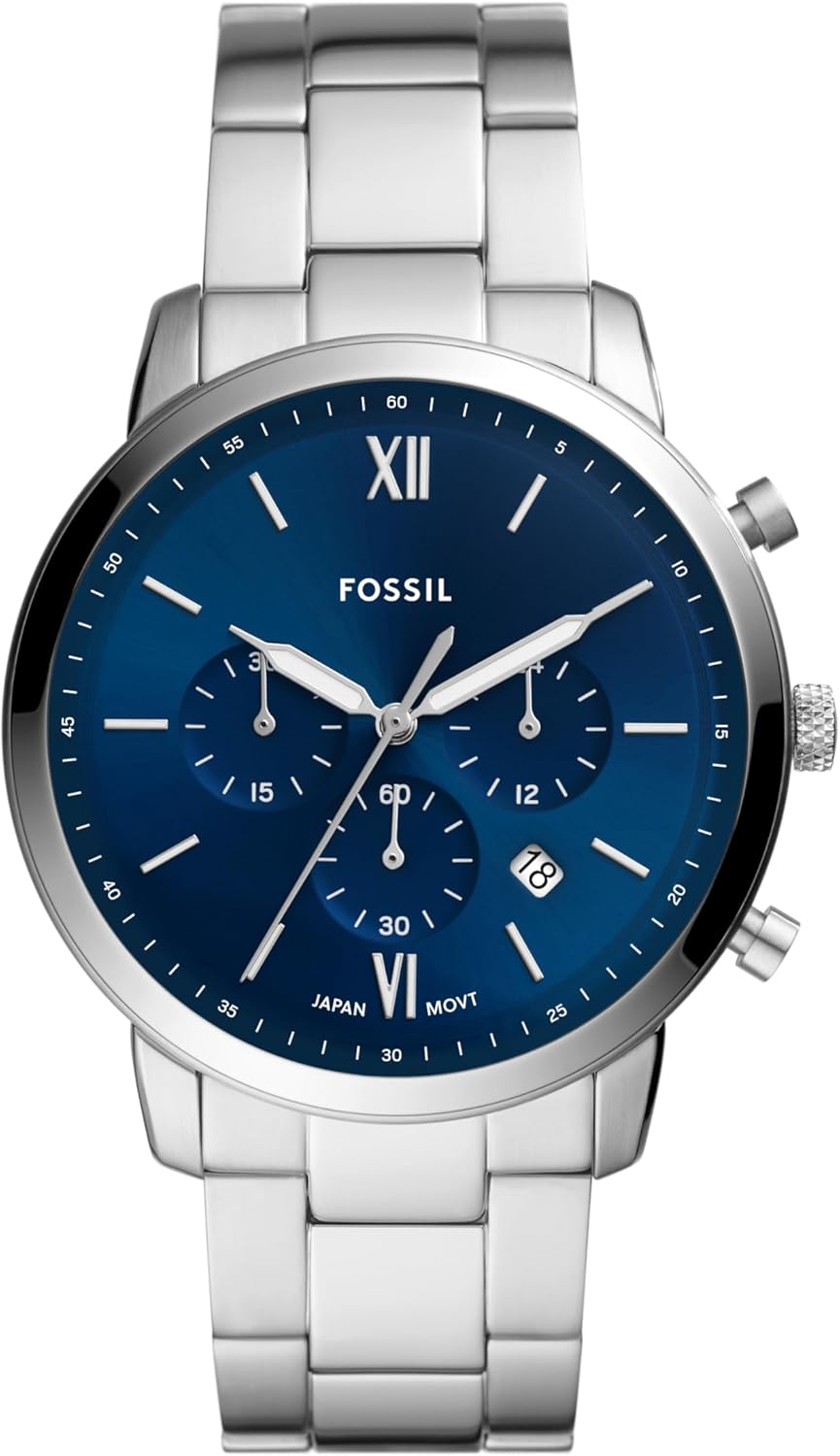 Fossil Neutra Men's Chronograph Watch with Stainless Steel Bracelet or Genuine Leather Band