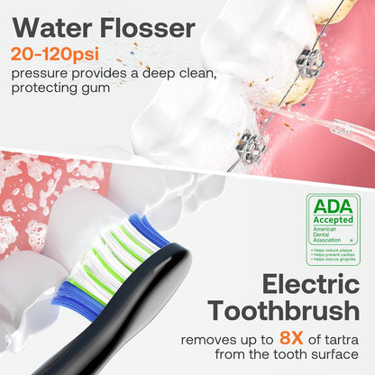 Bitvae Water Dental Flosser Teeth Picks - Cordless Water Flosser for Teeth - 5 Modes Sonic Electric Toothbrush,Upgraded Water Dental flosser Pick