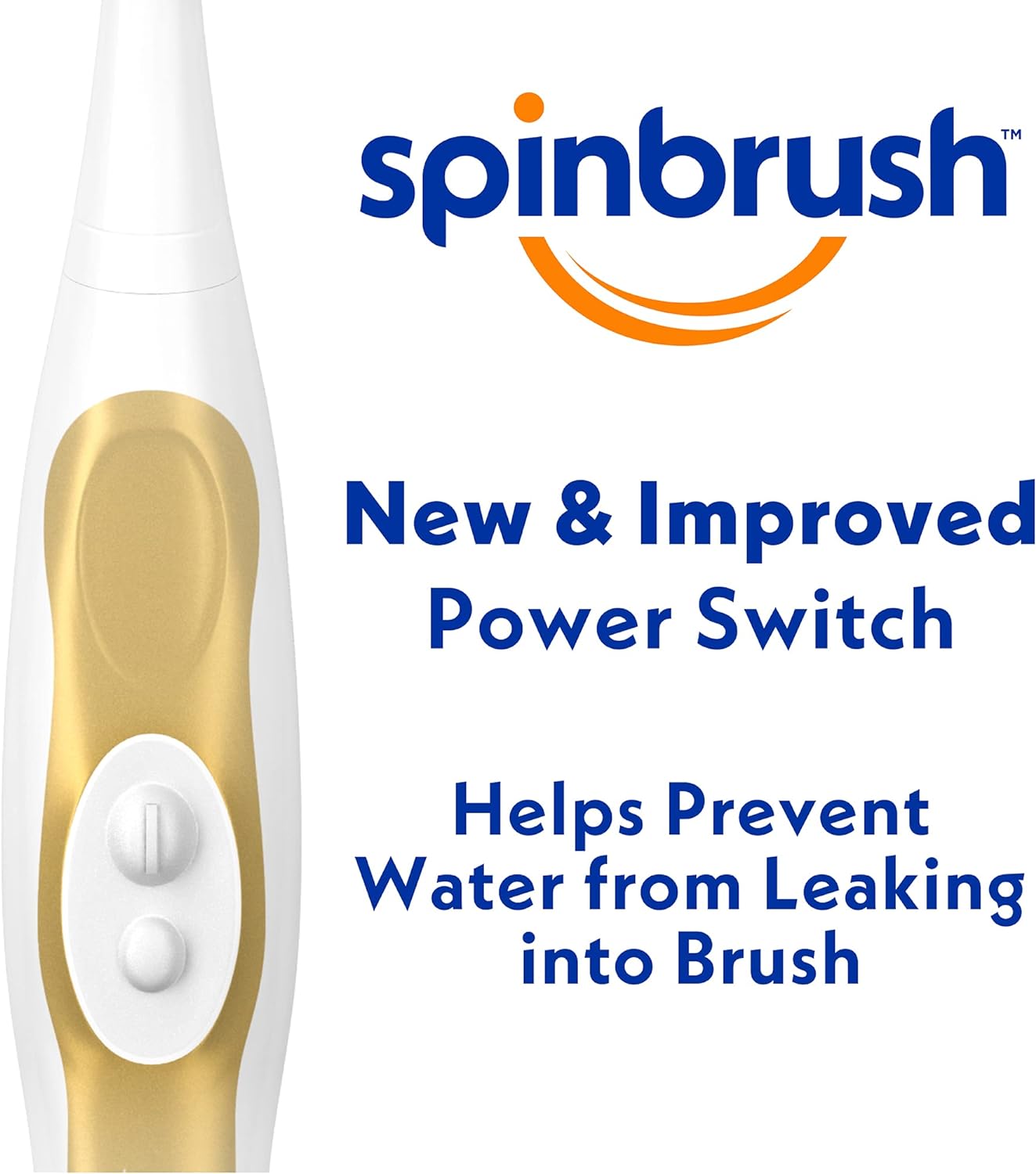 Spinbrush PRO CLEAN Battery Powered Toothbrush, Soft Bristles, 1 Count, Gold or Blue Color May Vary