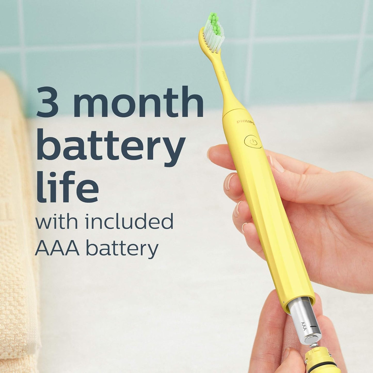 Philips One by Sonicare Battery Toothbrush, Mango Yellow, HY1100/02