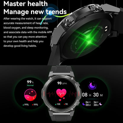 Gard Pro Ultra 2+ Smartwatch, 1.43" AMOLED Military Smart Watches for Men(Answer/Make Call), 400mAh IP68 Fitness Tracker with Heart Rate, Sleep Monitor with NFC for iOS Android (Black)