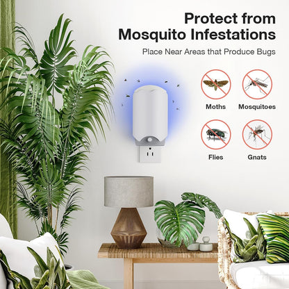 2 Packs Flying Insect Trap, 2 DEVICES+6 REFILLS Fly Traps Indoor for Home Indoor Plug-in Fly Trap Captures Houseflies, Fruit Flies,Moths,Gnats