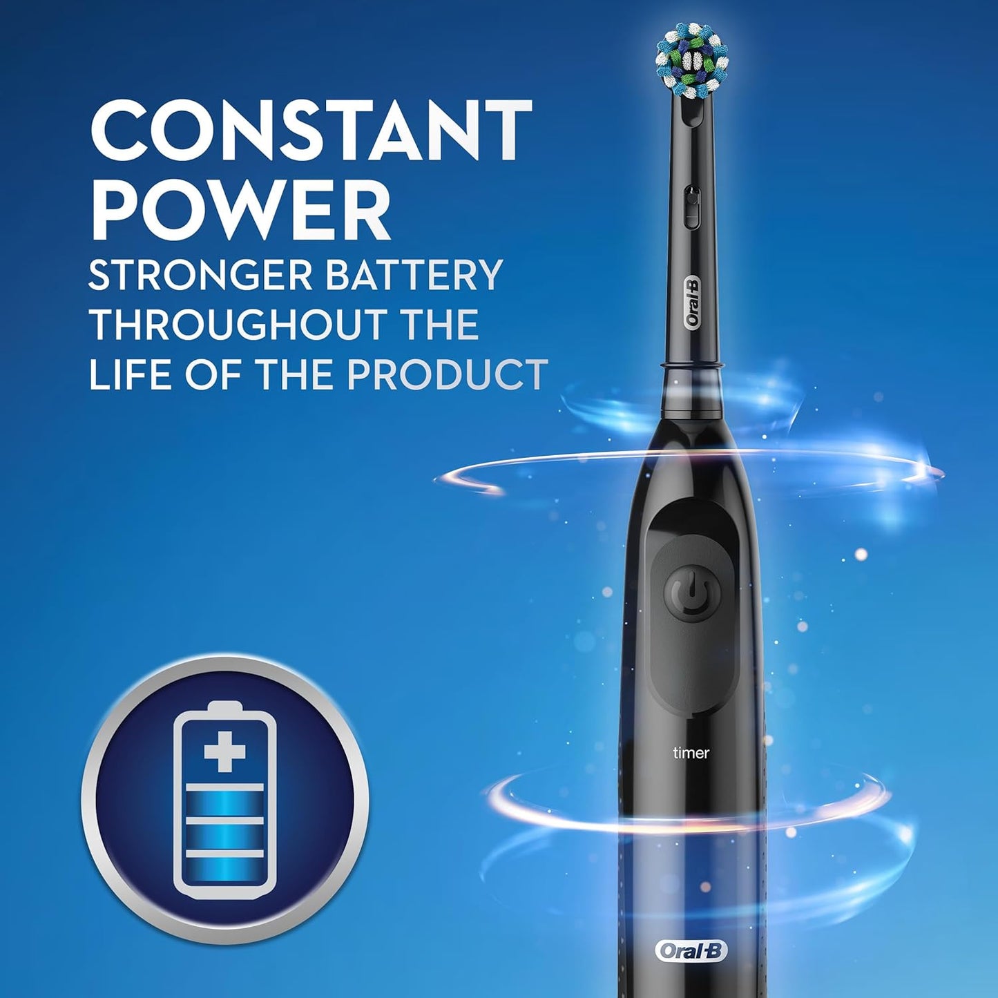 Oral-B Pro 100 CrossAction, Battery Powered Electric Toothbrush, Black