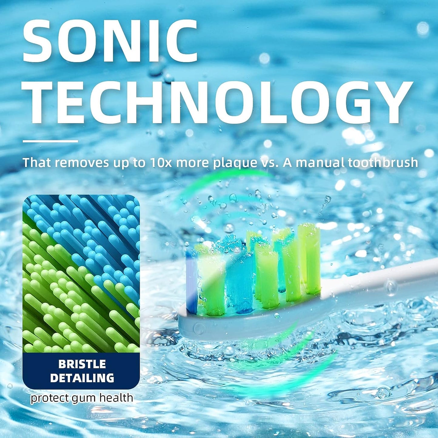 7AM2M Sonic Electric Toothbrush for Adults and Kids, with 6 Brush Heads, 5 Modes with 2 Minutes Build in Smart Timer, Roman Column Handle Design (Light Green, 1 Count (Pack of 1))