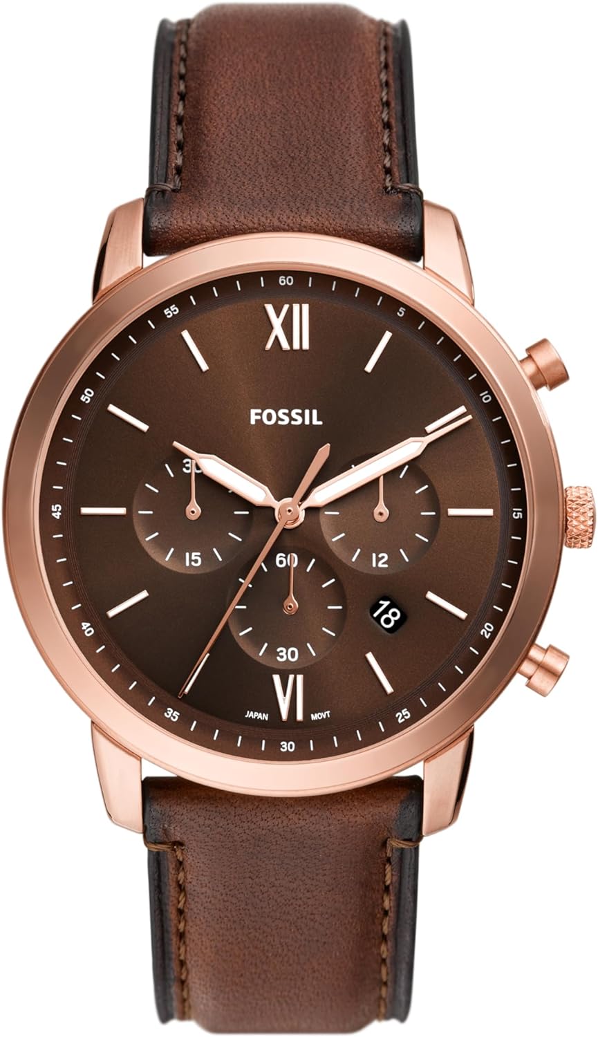 Fossil Neutra Men's Chronograph Watch with Stainless Steel Bracelet or Genuine Leather Band