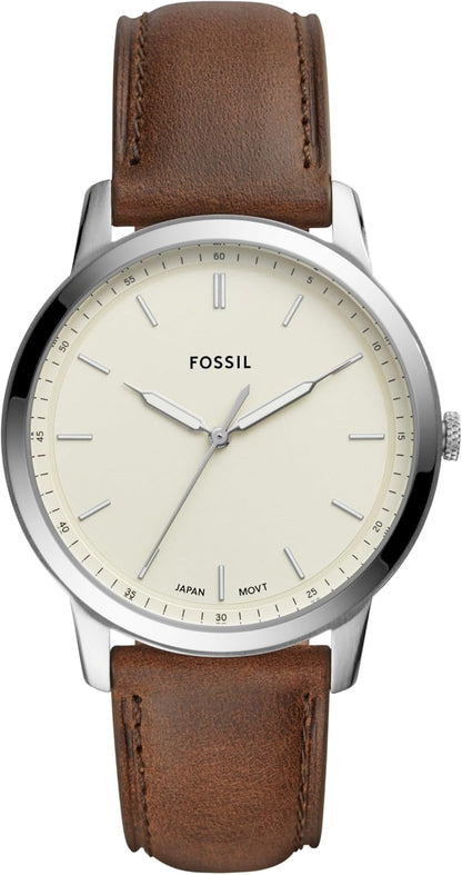 Minimalist Men's Watch with Leather or Stainless Steel Band, Chronograph or Analog Watch Display with Slim Case Design