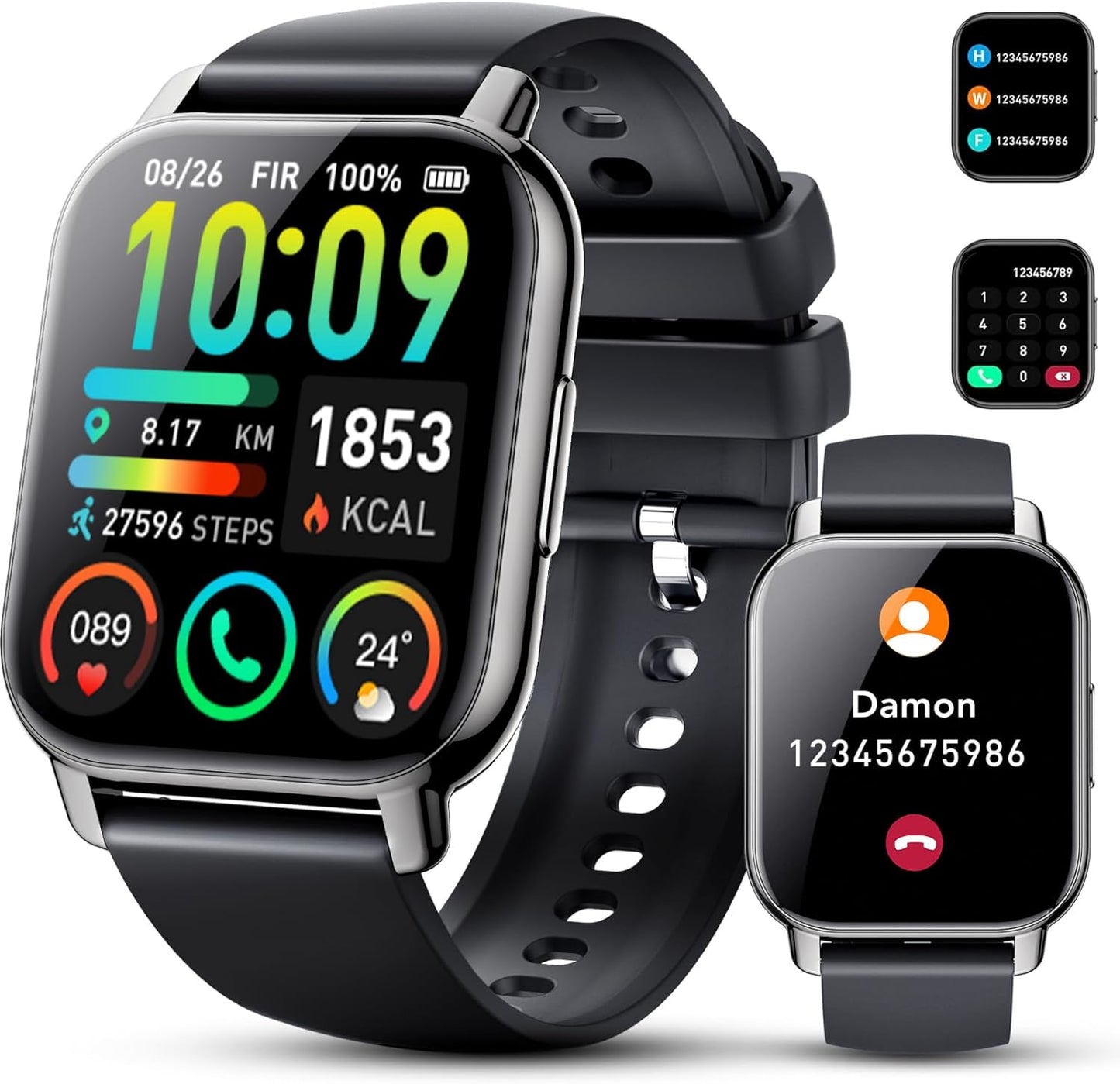 Smart Watches for Women, 1.85" Smart Watch IP68 Waterproof, 112+ Sport Modes Fitness Activity Tracker, Heart Rate Sleep Monitor, Pedometer, Fitness Watch for Android iOS