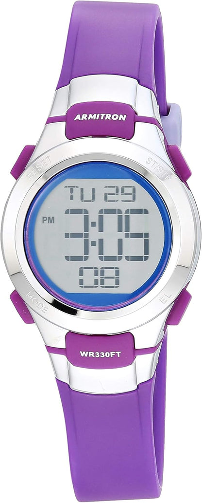 Armitron Sport Women's Digital Chronograph Resin Strap Watch, 45-7102