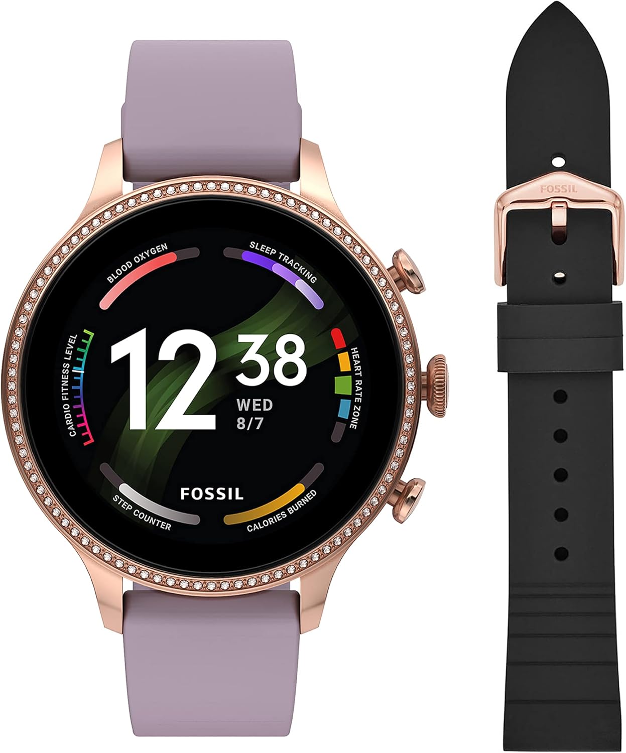 Fossil Gen 6 42mm Touchscreen Smart Watch for Women with Alexa Built-In, Fitness Tracker, Activity Tracker, Sleep Tracker, GPS, Speaker, Music Control, Smartphone Notifications