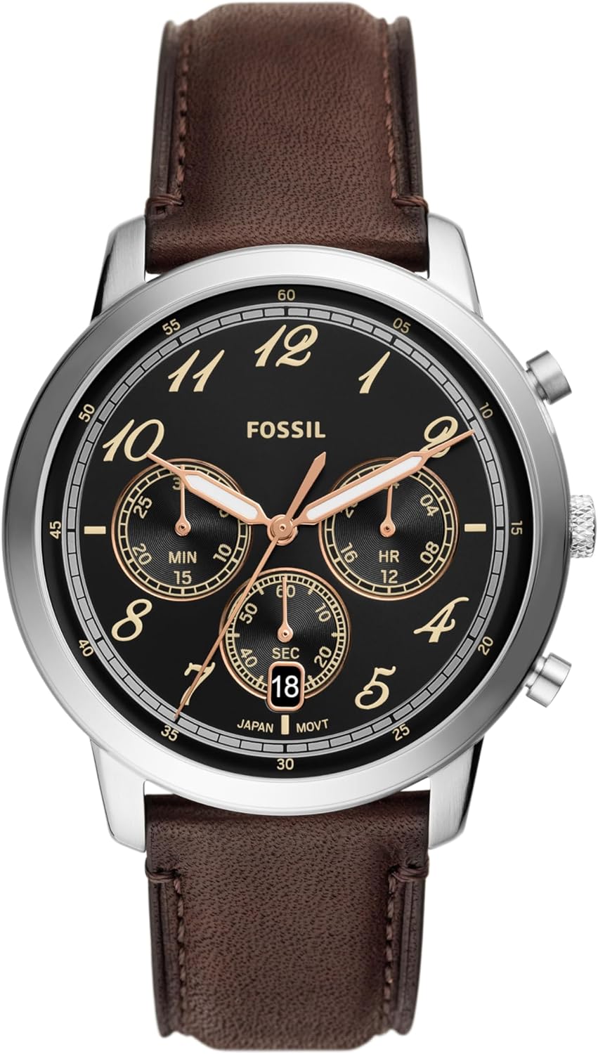 Fossil Neutra Men's Chronograph Watch with Stainless Steel Bracelet or Genuine Leather Band