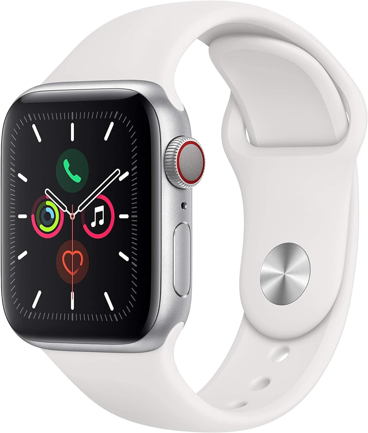 Apple Watch Series 5 (GPS, 44MM) - Space Gray Aluminum Case with Black Sport Band (Renewed)