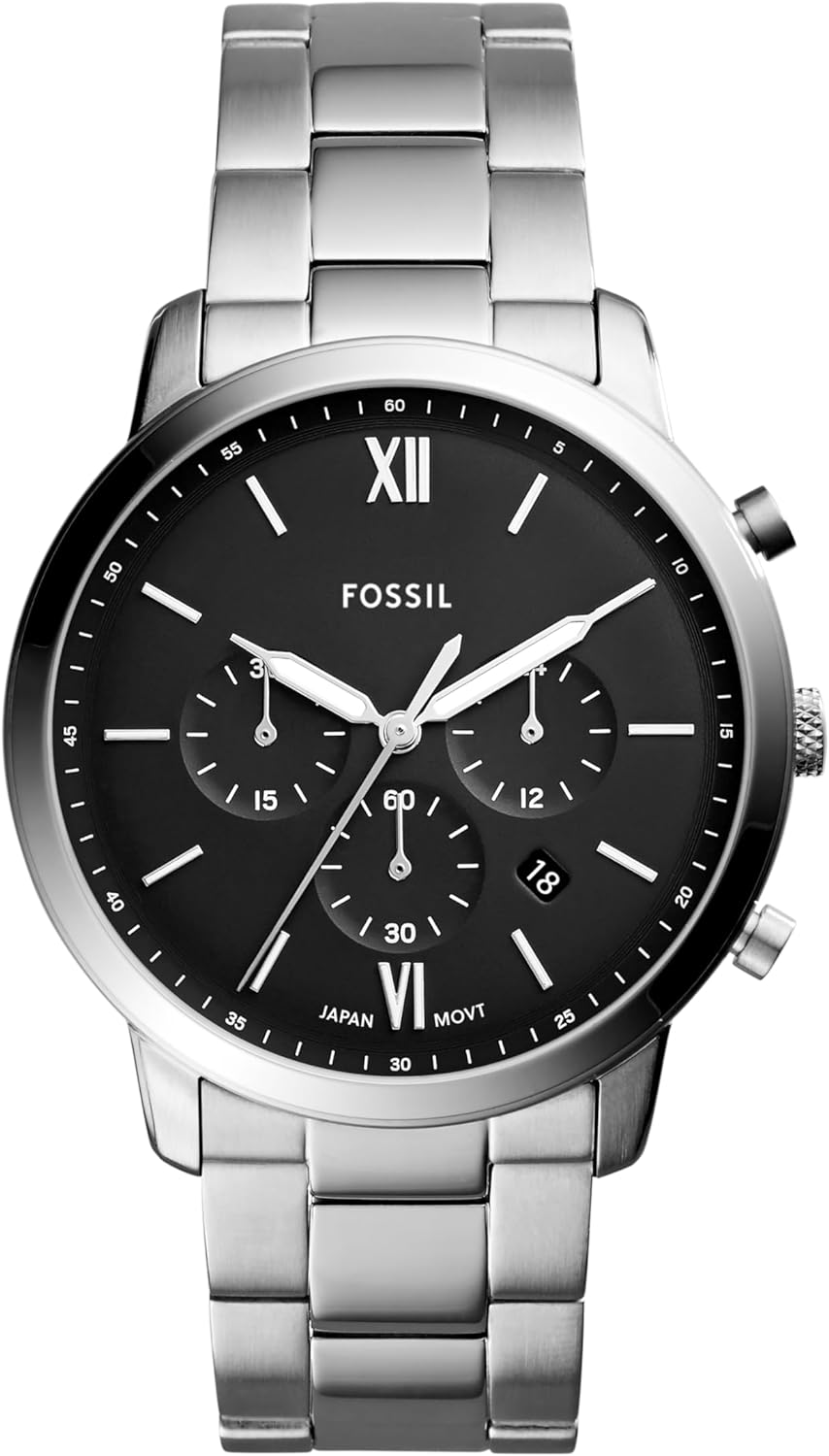 Fossil Neutra Men's Chronograph Watch with Stainless Steel Bracelet or Genuine Leather Band